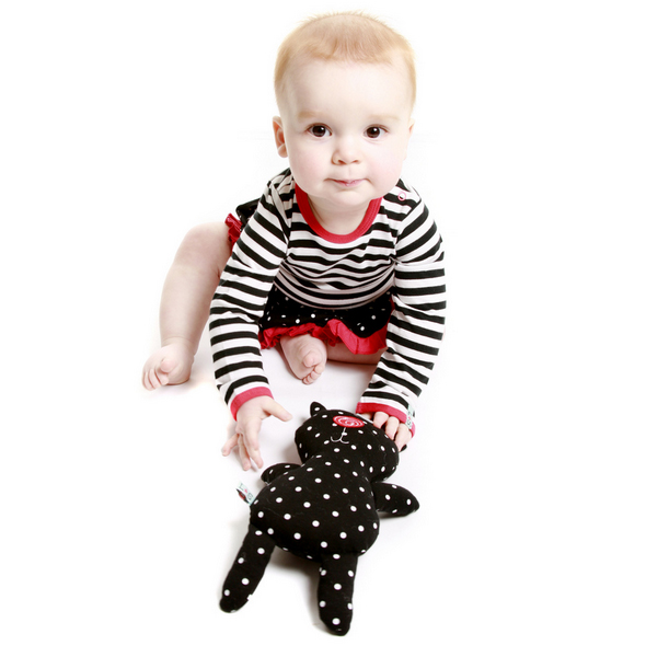 Lilly + Sidâ„¢ Black/White Polka Dot Baby Dress